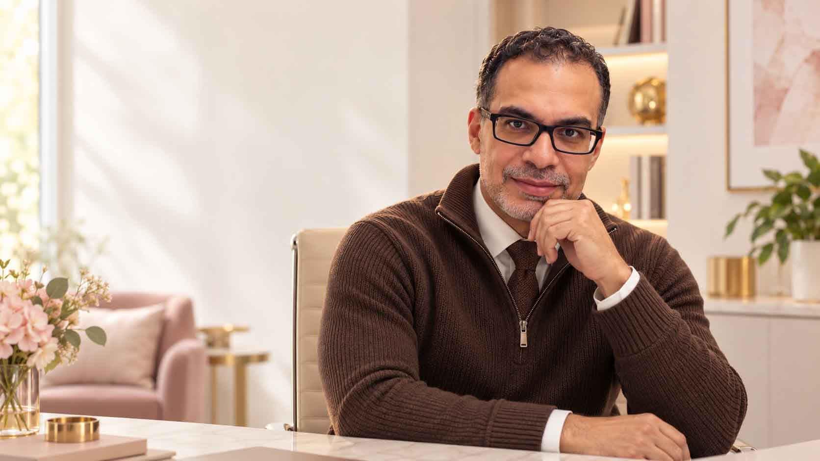 Dr Hossam Elsheikh at his desk